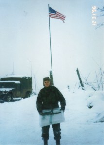 Even one of the Intel kids got in on the sledding.