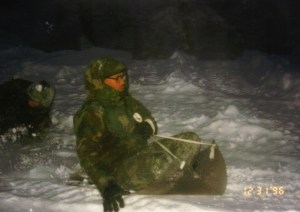 Not exactly the image of a trained killer that some civilians seem to think we are. This soldier spent more of the deployment playing in the snow than sighting down a rifle. 