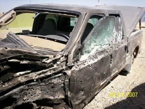 Two U.S. contractors were in this vehicle that was hit by a VBID outside a FOB in Helmand Province. The armor saved them but would vets value what they went through.