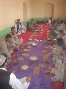Pashtun hospitality. For many it was their first time eating local food.